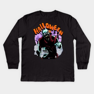 Zombie Invasion Apocalypse Happy Halloween Kids Long Sleeve T-Shirt